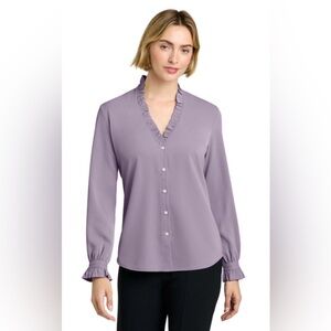 Brooks Brothers Purple Ruffled Blouse